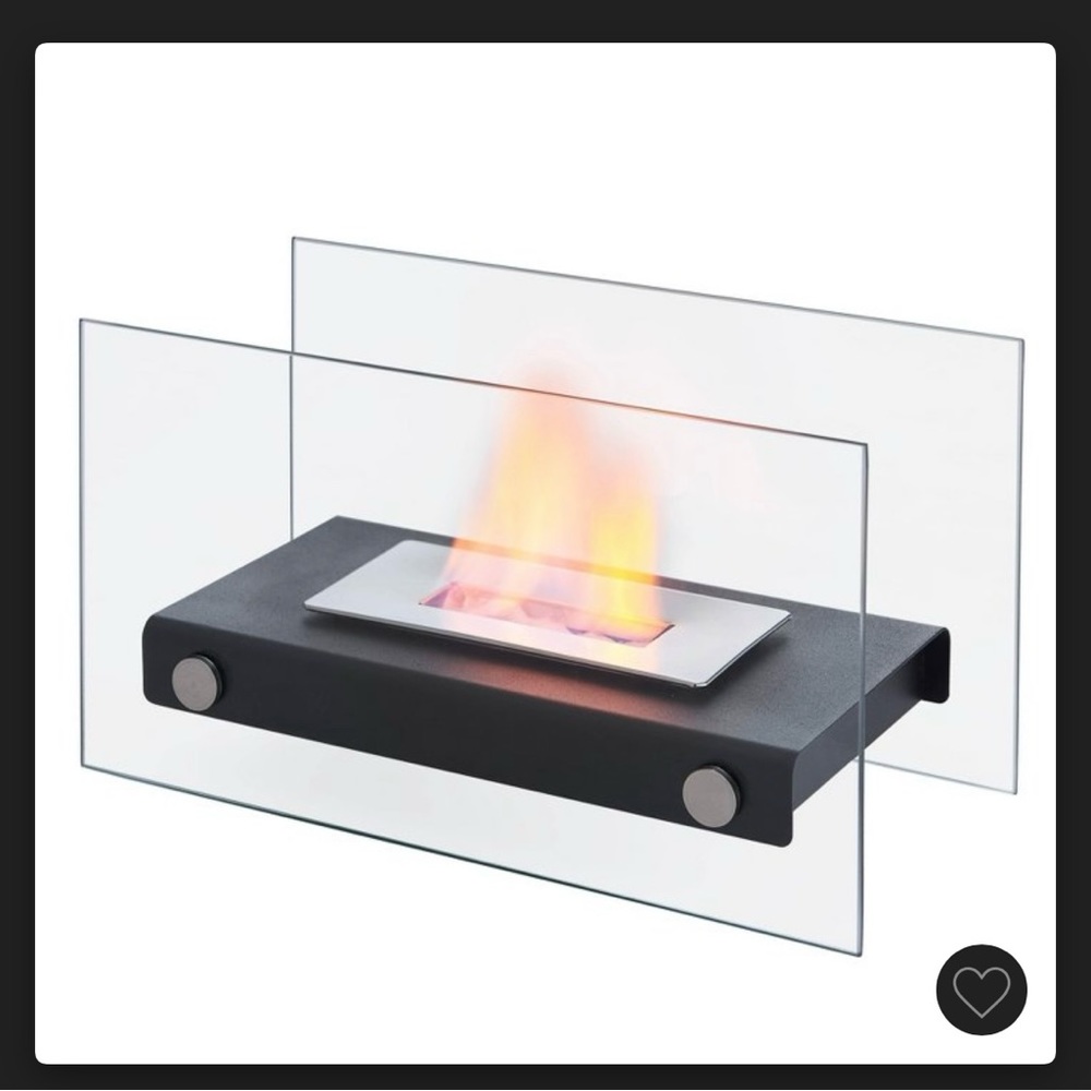 Tabletop rectangular glass ethanol fireplace